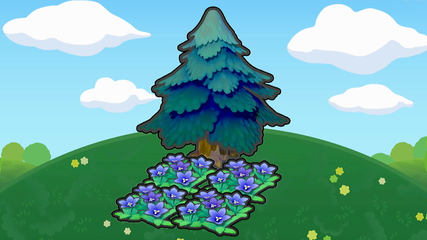 Árbol con lecho de flores majestuoso