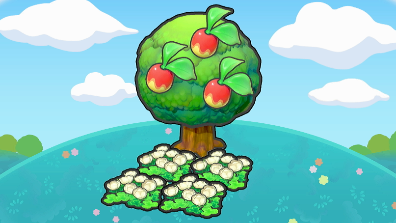 Árbol con lecho de flores esponjoso