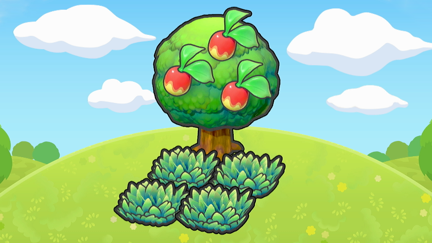 Árbol con herbazal verde