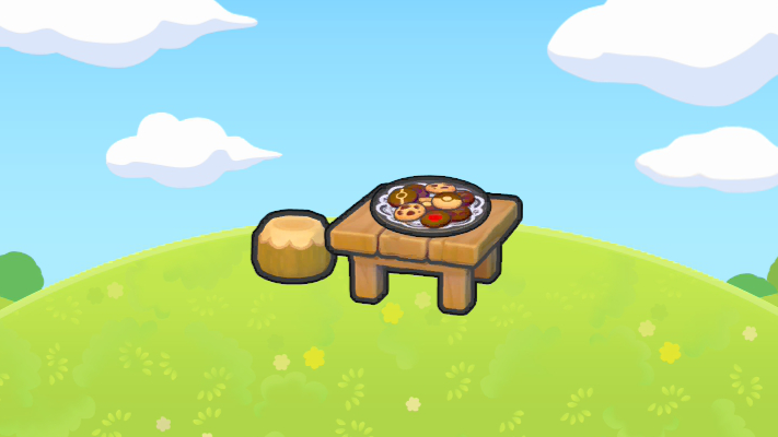 Mesa con galletas intensas