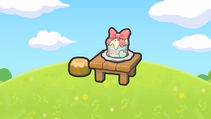 Mesa con pastel adorable