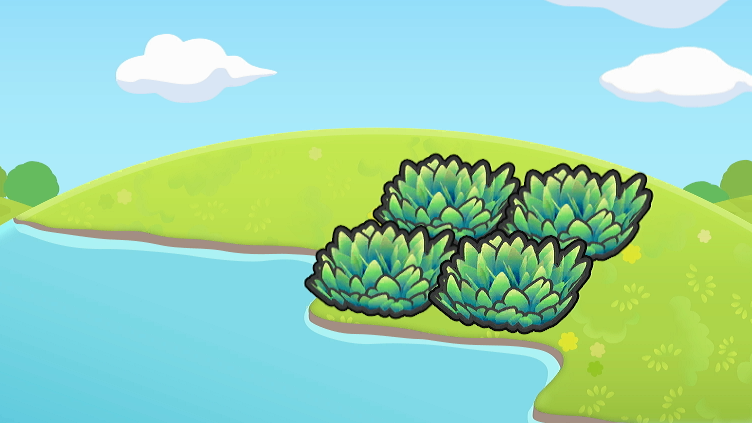 Herbazal verde ribereño