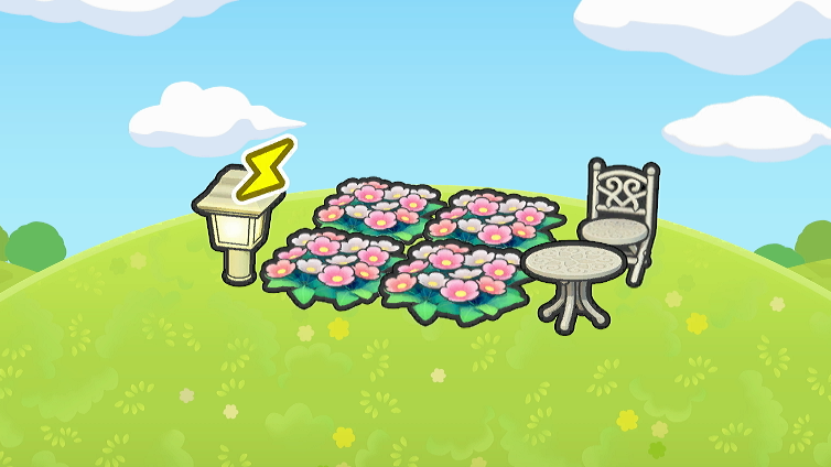 Terraza con lecho de flores