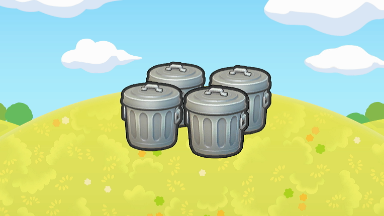 Montón de cubos de basura