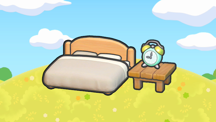 Dormitorio con despertador