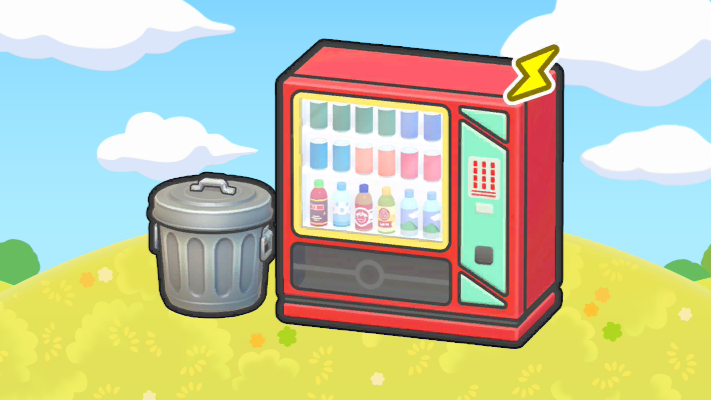 Expendedora con cubo de basura