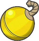 Bola de pirotecnia amarilla