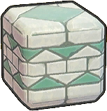 Pared de ruinas adornada