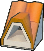 Tejado de ladrillo triangular