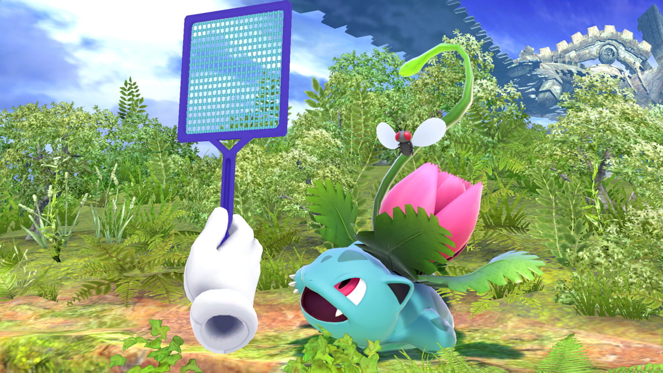Moscas y mano en Super Smash Bros. Ultimate