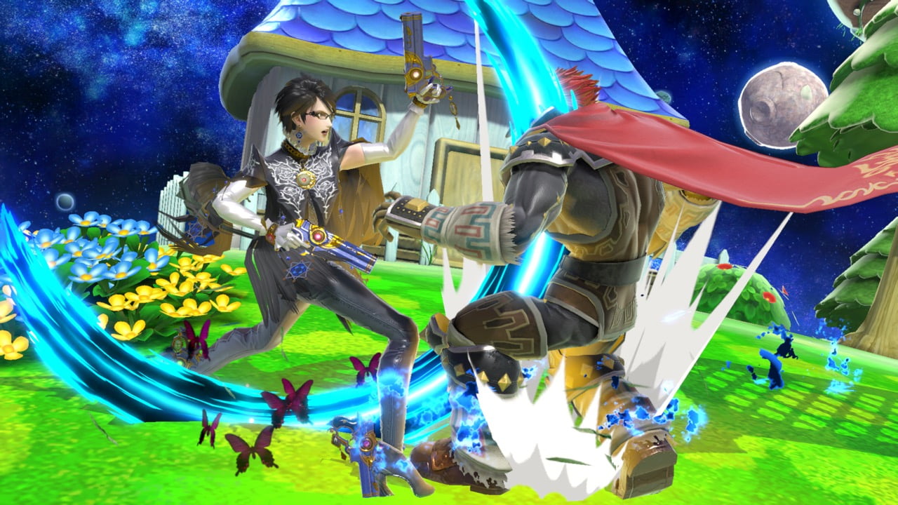 Screenshot de Bayonetta en Super Smash Bros. Ultimate